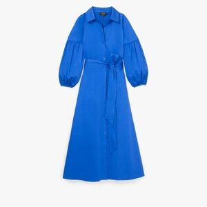 Kate Spade Poplin Midi Dress In Blue, S